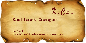 Kadlicsek Csenger névjegykártya
